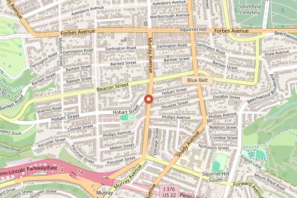 Map showing Aiello's Pizza in Pittsburgh