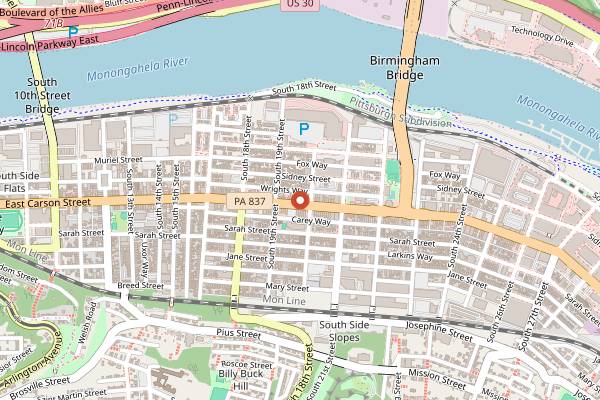 Map showing La Palapa in Pittsburgh