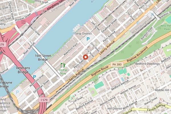 Map showing Allegheny Coffee & Tea Exchange in Pittsburgh
