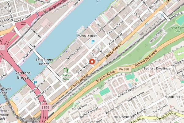 Map showing Enrico Biscotti Family-Style Dinner Class in Pittsburgh