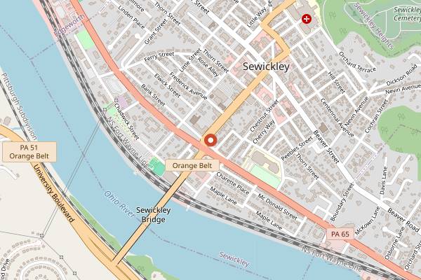 Map showing Sweetwater Date Night Cooking Class in Pittsburgh