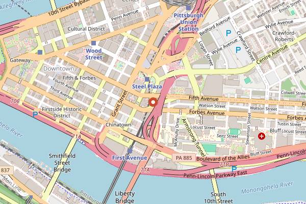 Map showing Talia Cucina & Rosticceria in Pittsburgh