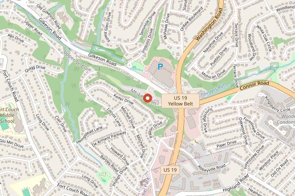 Map showing Holy Cross Greek Festival in Pittsburgh