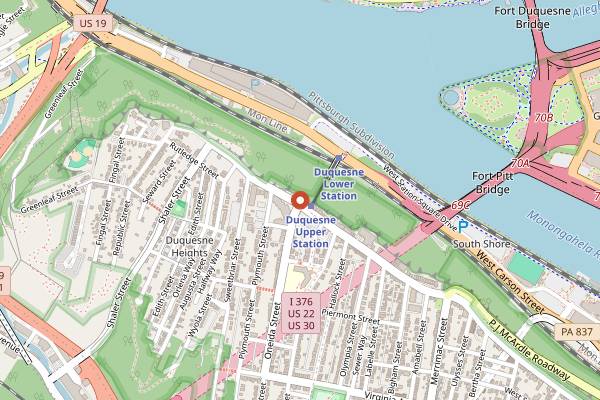 Map showing Altius in Pittsburgh