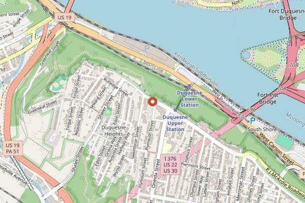 Map showing Monterey Bay Fish Grotto in Pittsburgh