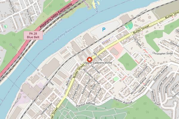 Map showing Pusadee's Garden in Pittsburgh
