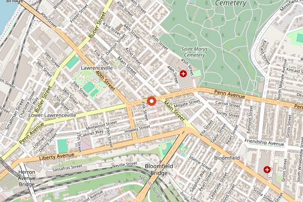Map showing Tram's Kitchen in Pittsburgh
