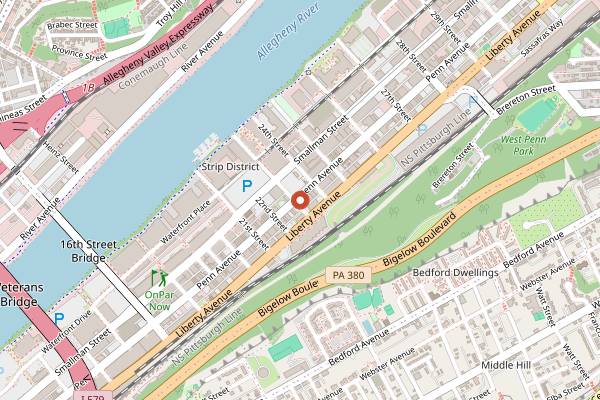 Map showing WFH Oriental Food Market in Pittsburgh