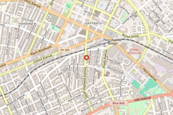 Map showing Casbah in Pittsburgh