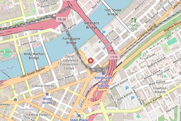 Map showing Eleven Contemporary Kitchen in Pittsburgh