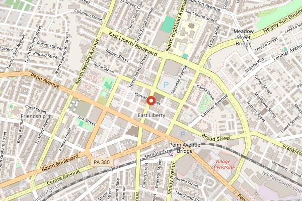 Map showing Reva Modern Indian in Pittsburgh