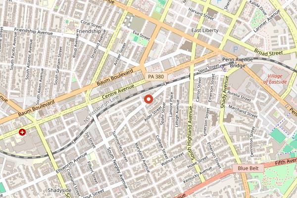 Map showing Senyai Thai Kitchen in Pittsburgh