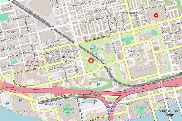 Map showing Gus and Yia Yia's Ice Balls in Pittsburgh