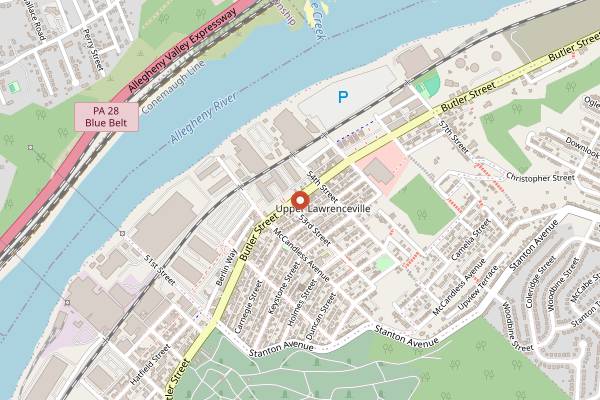 Map showing The Allegheny Wine Mixer in Pittsburgh