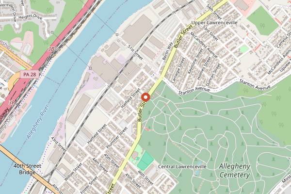 Map showing Solera Wine Co in Pittsburgh