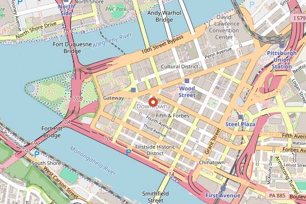 Map showing The Aperitivo Club in Pittsburgh