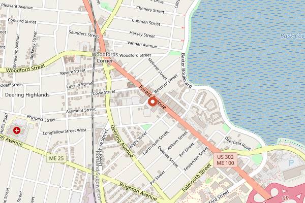 Map showing The Great Lost Bear in Portland