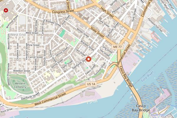 Map showing Ruski's Tavern in Portland