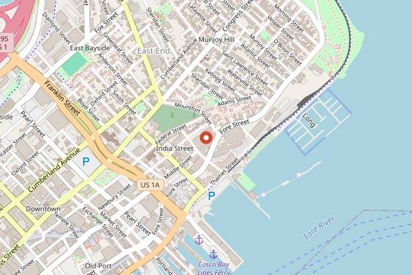 Map showing Shipyard Brewing Company in Portland