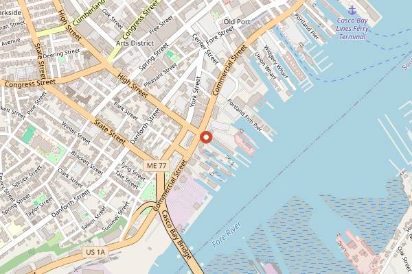 Map showing Becky's Diner in Portland