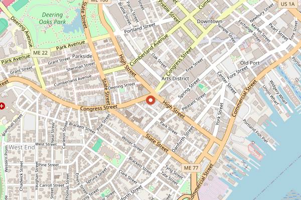 Map showing Green Elephant Lunch in Portland