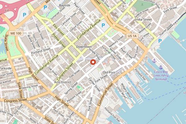 Map showing Arabica Coffee House in Portland