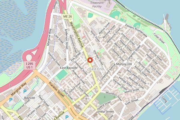 Map showing Moonday Coffee in Portland
