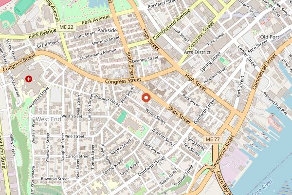 Map showing Black Tie Thai Cooking Class in Portland