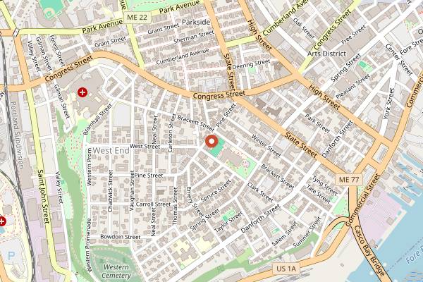 Map showing Chaval in Portland