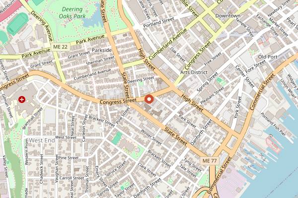 Map showing The Bearded Lady's Jewel Box in Portland