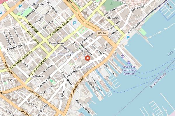 Map showing Blyth & Burrows in Portland