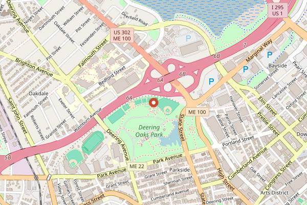 Map showing Portland Farmers' Market Saturday in Portland