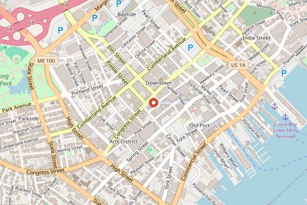 Map showing Portland Farmers' Market Wednesday in Portland