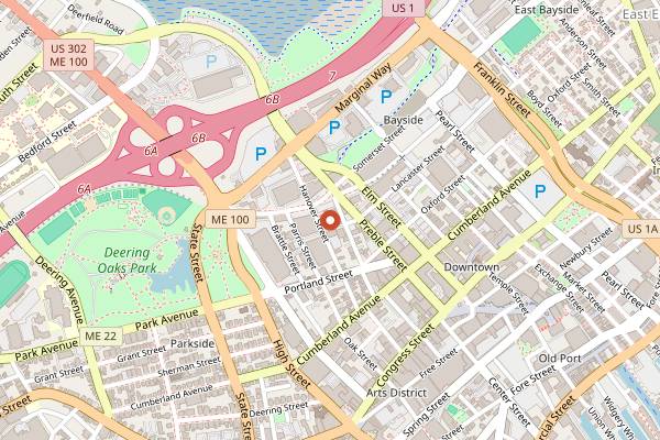 Map showing Bayside Bowl Rooftop in Portland