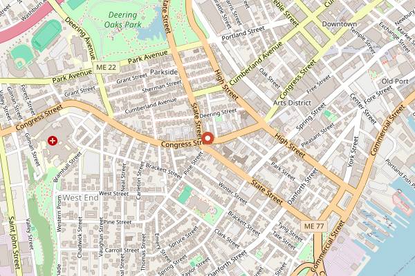 Map showing Boda in Portland