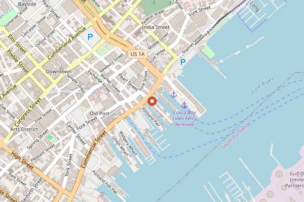 Map showing Boone's Fish House + Oyster Room in Portland