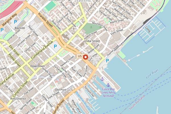 Map showing Eventide Oyster Co in Portland