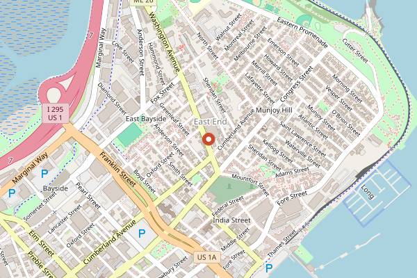 Map showing Duckfat Frites Shack in Portland