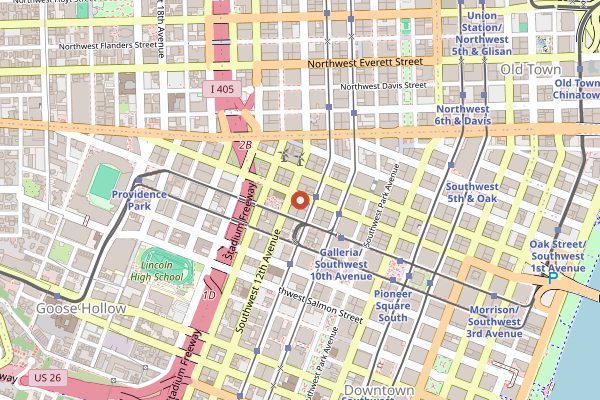 Map showing Multnomah Whisk(e)y Library in Portland