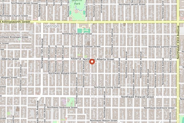 Map showing Great Notion Brewing Alberta in Portland