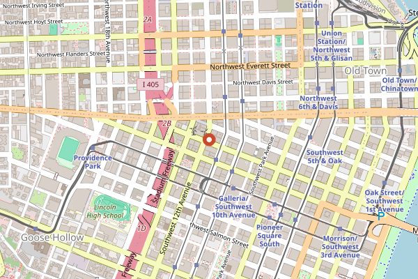Map showing Cheryl's on 12th in Portland