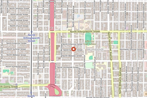 Map showing Sweedeedee in Portland