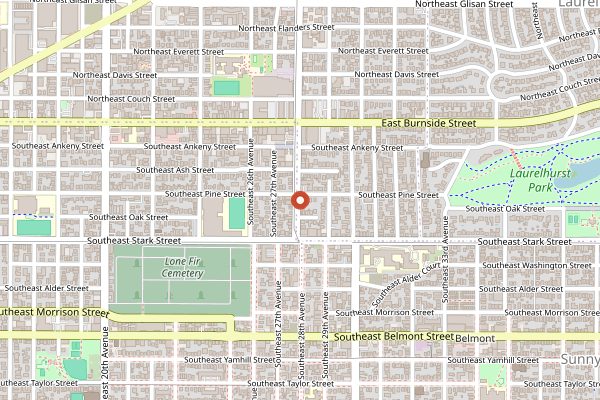 Map showing Bamboo Sushi in Portland