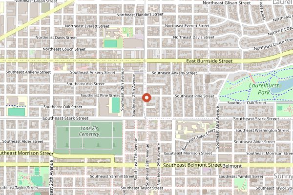 Map showing Ken's Artisan Pizza in Portland