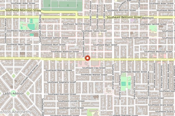 Map showing Coava Hawthorne in Portland