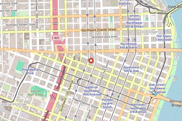 Map showing Stumptown Coffee Downtown in Portland