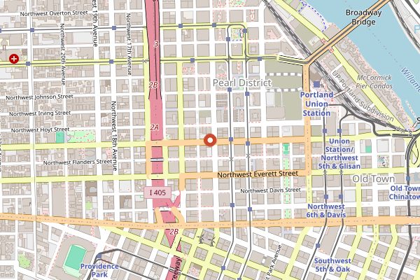 Map showing Portland Cookshop in Portland