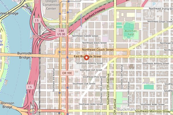 Map showing Le Pigeon in Portland