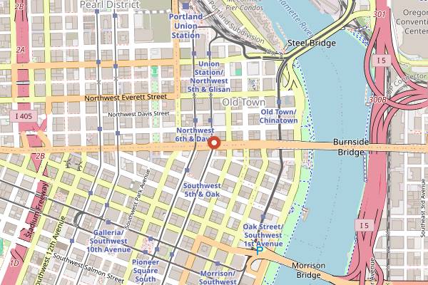 Map showing 2NW5 Basement Bar in Portland