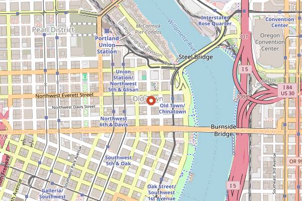 Map showing Darcelle XV Showplace in Portland